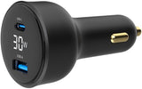 Enzo gembird usb + usb-c biloplader | 30w | sort | status lcd - 9540114