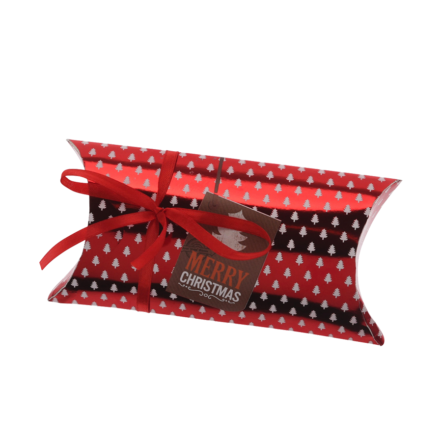 Geschenkdoos kerst rood 18x9cm 4 stuks