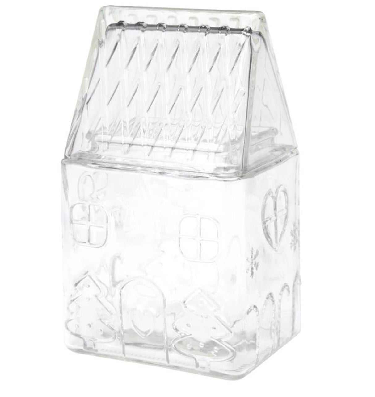 Home styling opbevaringskrukke glas 1500ml julehus