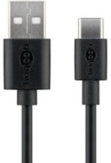 Enzo Goobay USB-C ladekabel 2m sort - 9550310