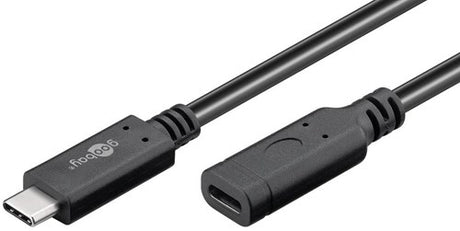 Enzo goobay usb-c han - usb-c hun forlængerkabel | 1m sort - 9550230
