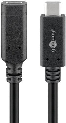 Enzo goobay usb-c han - usb-c hun forlængerkabel | 1m sort - 9550230