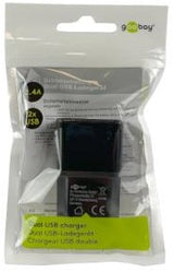 Enzo Goobay USB-oplader vinklet dobbelt 2.4a sort - 9550140