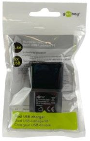 Enzo Goobay USB-oplader vinklet dobbelt 2.4a sort - 9550140
