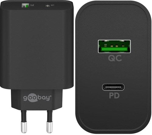 Enzo Goobay USB + USB-C hurtigoplader 45W sort - 9550193