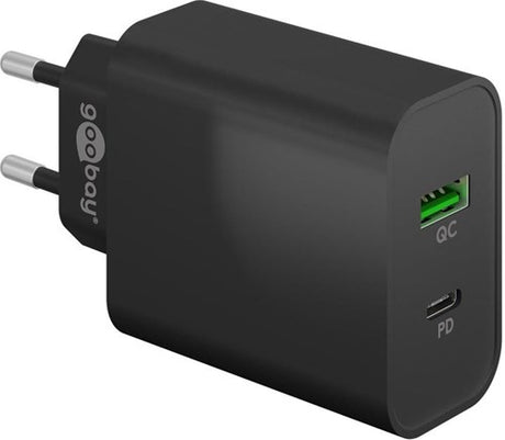 Goobay USB + USB-C hurtigoplader 45W sort - 9550193