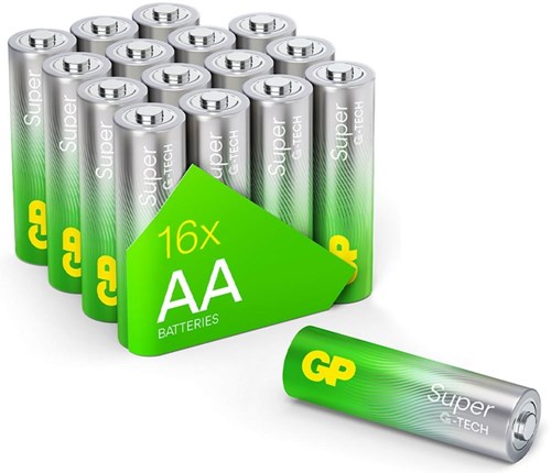 Super Alkaline AA -batterier 16 hk