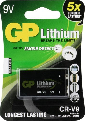 Gp lithium 9 volt cr v9