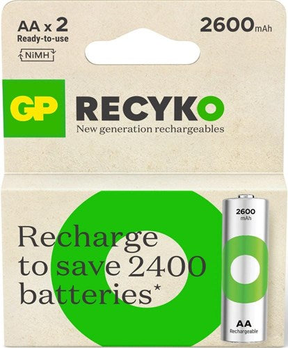 GP Genopladelige AA -batterier 2100mAh NIMH 4PK