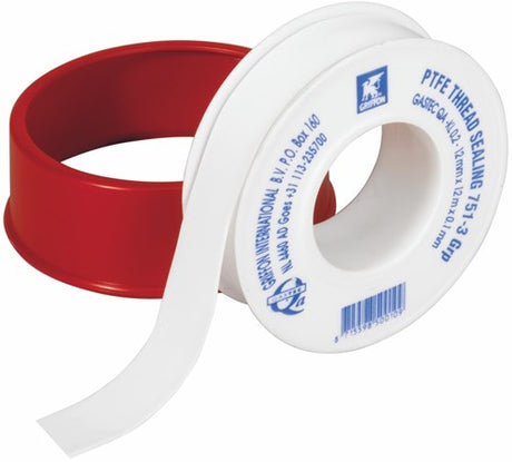 Griffon ptfe tape gastec 12mm*0,1mm rol 12m (teflon tape) - 6150018