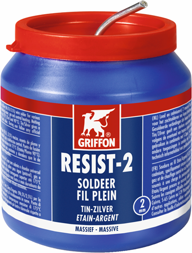 Griffon resist-2® trådloddetin sølv 97 3 solid | ø 2,0 mm potte | 500 g - 1236290
