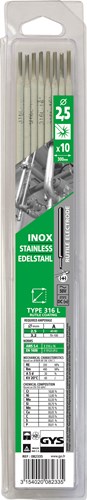 Gys elektroder til rustfrit stål o2,5mm (x10) - 5193082335 5193082335