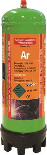 Gys engangsgasflaske, 100% argon, 2,2l - 5193043688 5193043688