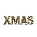 H s letters hout led xmas 25led 38cm