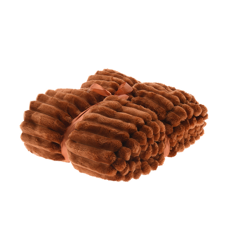 H s plaid rib roestbruin 130x150cm