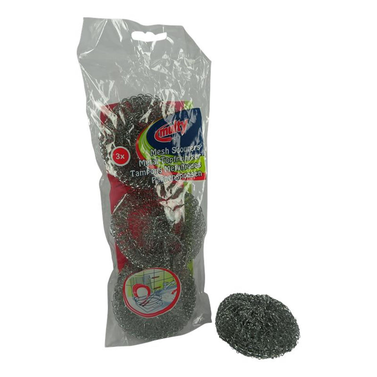 Multy pandesvampe metal, pakke med 3 stk