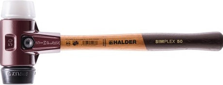 Halder kunststofhamer | lengte 405 mm hoofd-d. 60 mm | middelhard hout | rubber zwart superplastic wit | 1 stuk - 3027.060 - 3027.060