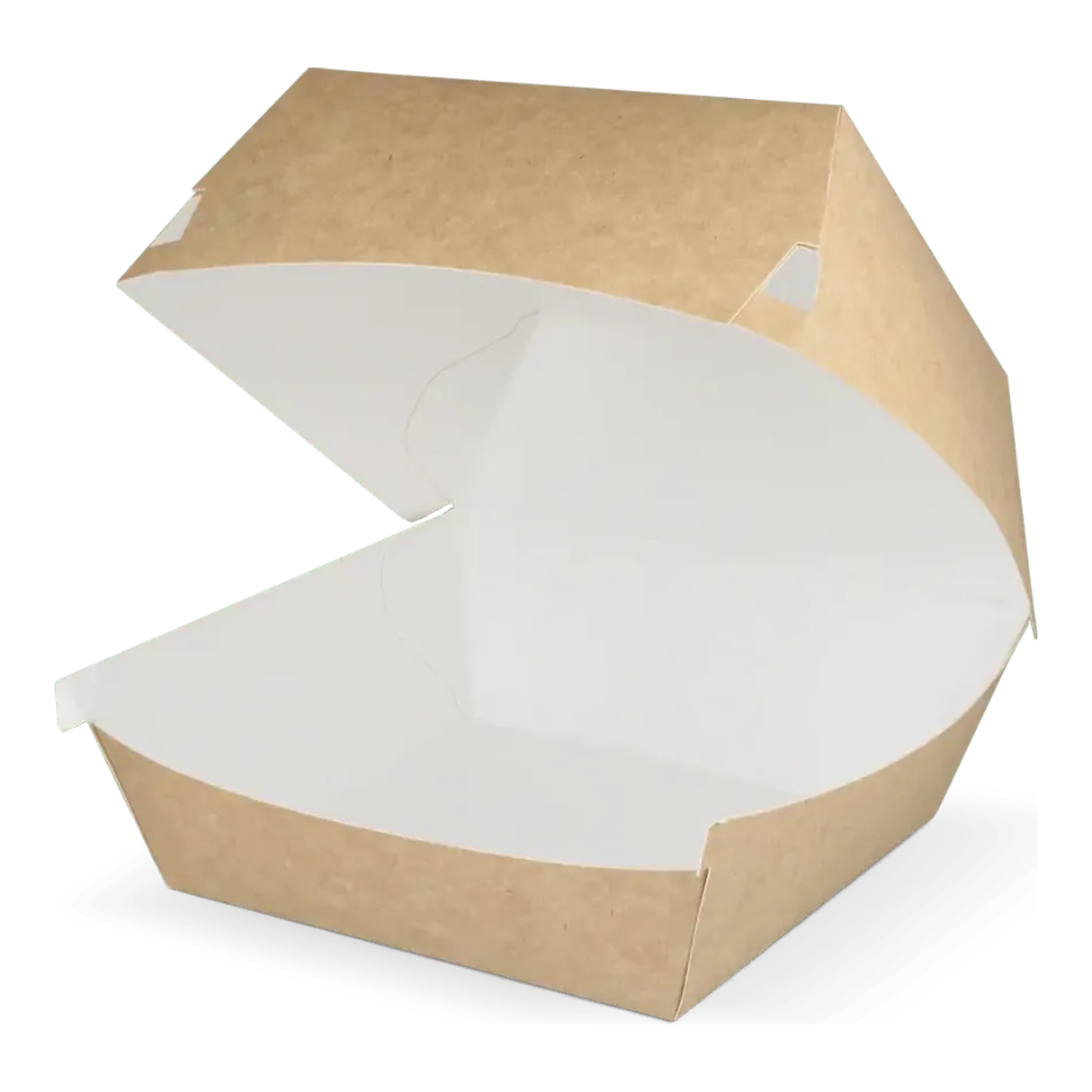 Takeaware hamburgerbak groot kraft wit (400 stuks)