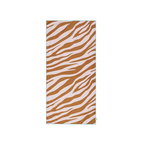 Levende striber | orange hvidt mikrofiberhåndklæde 135 x 65 cm