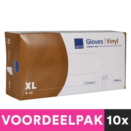 Abena poederfri vinyl håndsko maat ekstra stor 100 stk