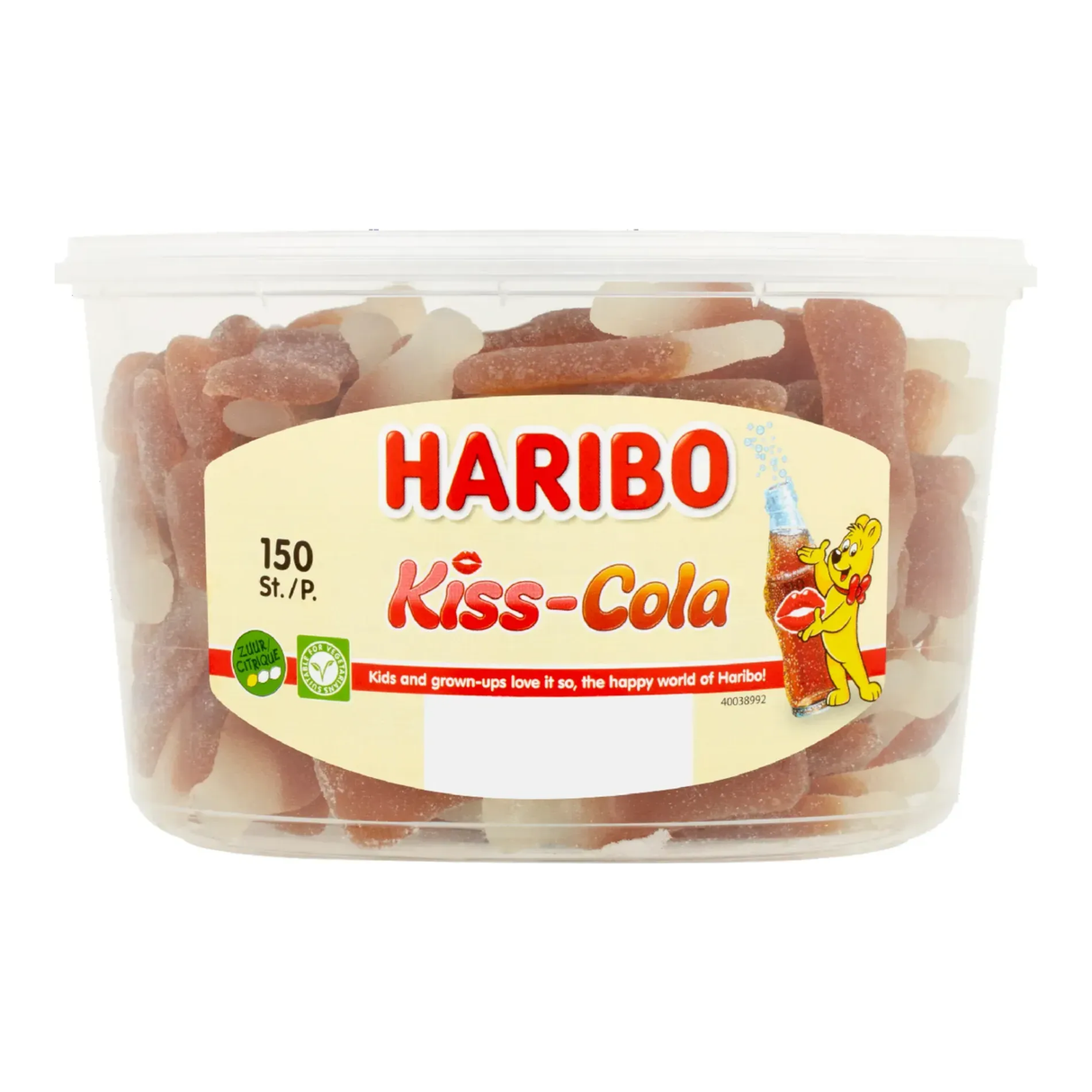 Haribo kiss cola - sur slik cola smag - 150 stk silo