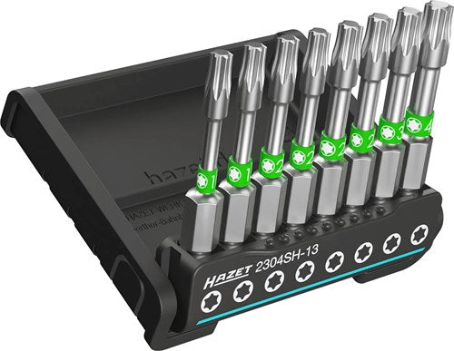 Hazet smart holder med 8 bits lang 2304sh-13 1 4 tommer (6,3 mm) sekskantet solid intern Torx®-profil 8-delt t10 – t40