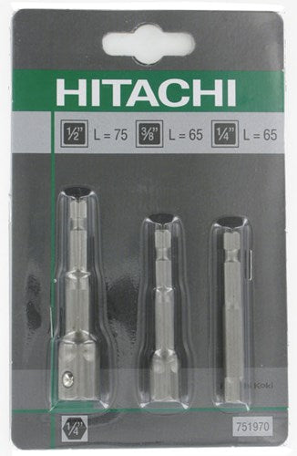 Hikoki accessoires adapters. 3-dlg 1 4 -3 8 -1 2 | 751970 - 751970