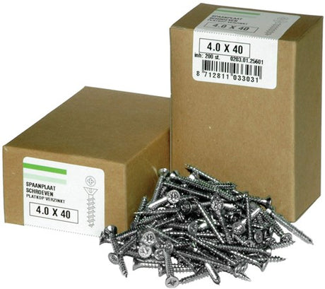Hoenderdaal fasteners hoenderdaal spaanplaatschroef vz pk pz1 2.5x15 | 200 stuks - 0203.01.04801