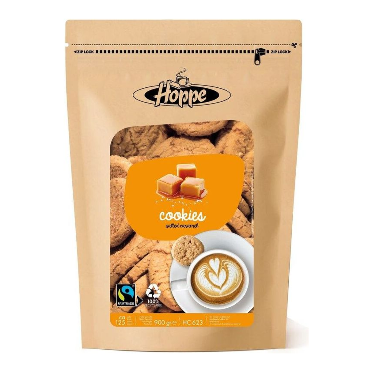 Hoppe cookies saltet karamel fairtrade (900gr)