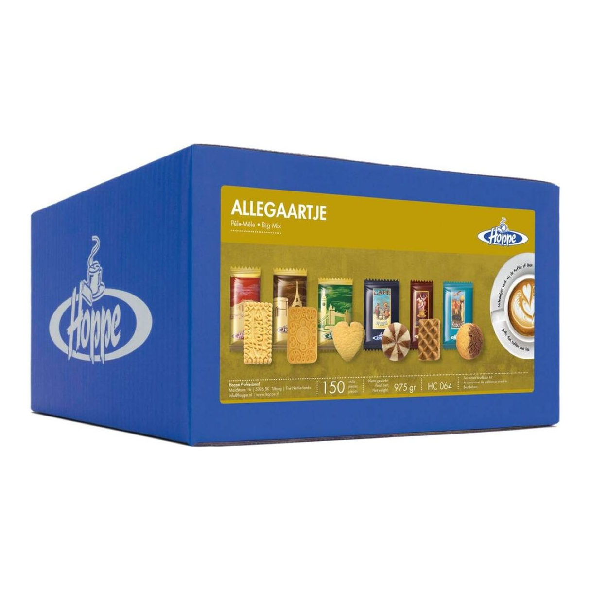 Hoppe kaffekiks blandet pose 6 typer (150 stk.)