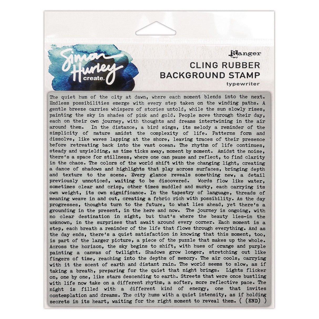 Ranger ink ranger • simon hurley create. baggrundsstempel 15,2x15,2cm skrivemaskine