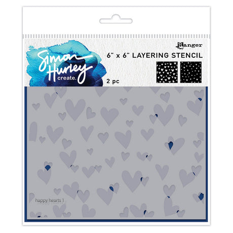 Ranger ink ranger • simon hurley skabe lagdeling stencils glade hjerter 2 stk