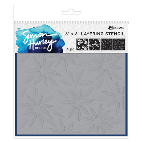 Ranger ink ranger • simon hurley create. lagdelte stencils festlige julestjerner 4 stk