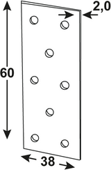 Connex tilslutningsplade 60x38x2 vz - hv1530