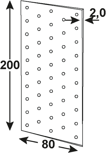 Connex perforeret plade 80x200x2 vz - hv2060