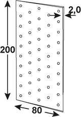 Connex perforeret plade 80x200x2 vz - hv2060