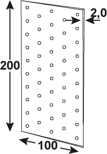Connex perforeret plade 100x200x2 vz - hv2100