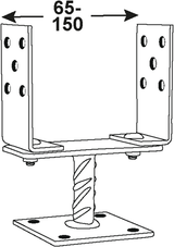Connex stolpeholder u på plade 65->150 vvz - hv4269