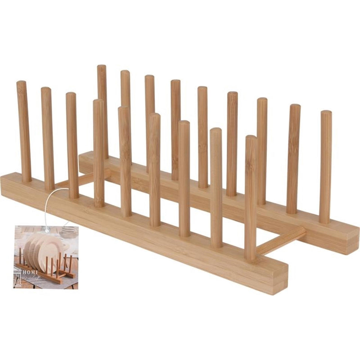 Home styling bordenrek bamboe 34x13,5x12cm