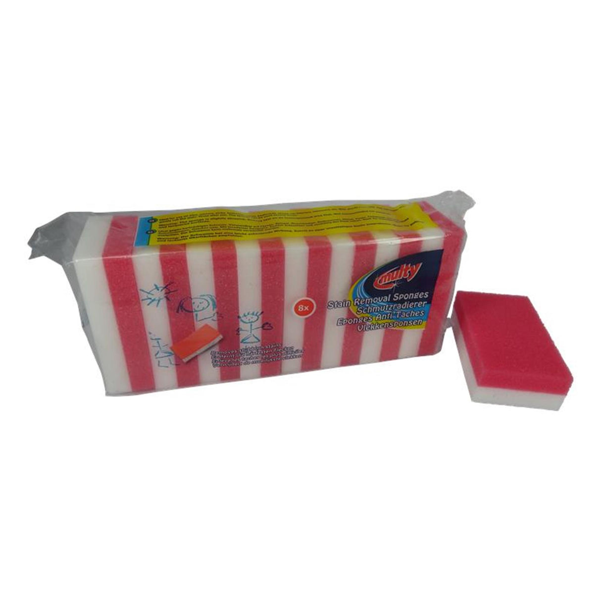Multiplet svampe pakke med 8 stykker 6x9,5x3cm
