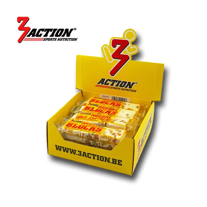 3action nougat blokke 40 gram - udstillingsboks 20 stk - 1202030006