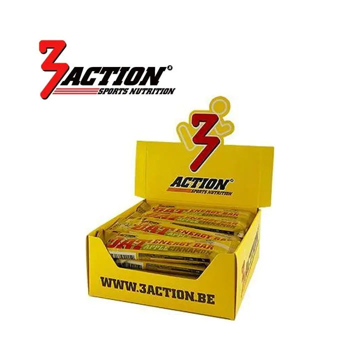 3action havre energibar æble kanel 45 gram - display boks 20 stk - 1202030015