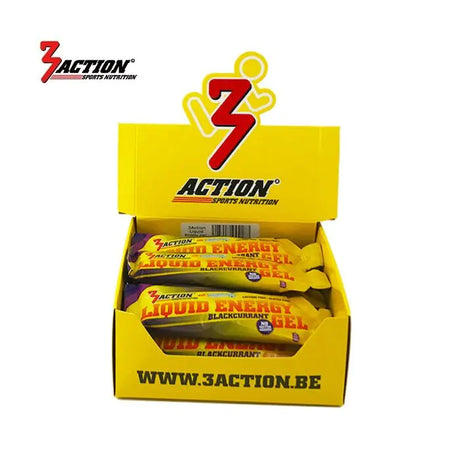 3action flydende energi gel solbær 55 ml - displayboks 15 stk - 1202020011