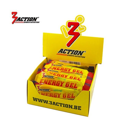 3action energy gel strawberry-cassis 34 gram - display boks 25 stykker - 1202020001