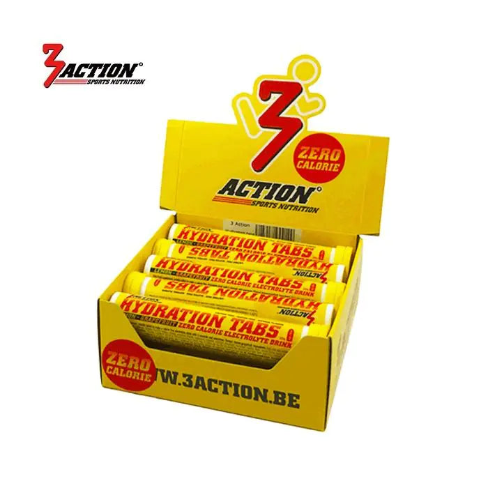 3 action hydreringstabs citronrør 20 faner - displayboks 10 stykker - 1202040001