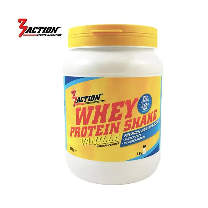 3action valleproteinshake vanilje 450 gram 1201000050