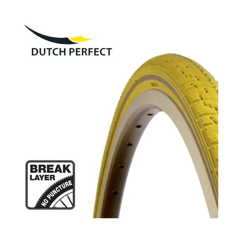 Hollandsk perfekt dæk 28 x 1 ½ 40-635 Ingen punktering - gul + refleksion