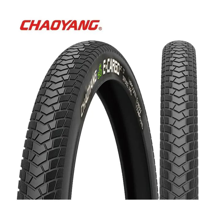 Chaoyang 26x2,15 (55-559) e-cargo sort refleks gevind dobbelt kappe med 3 mm anti-punktur
