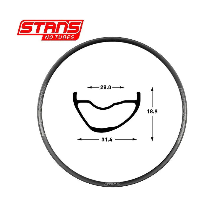 Stans notubes fælgbue mk4 29 32h sort grå snt