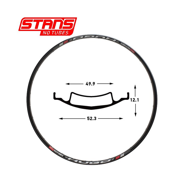 Stans notubes fælg hugo 27.5 650b 32h sort snt